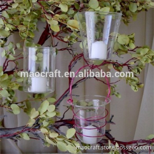 hanging glass tealight candle holder